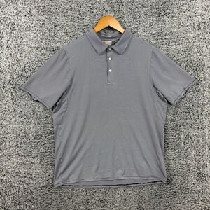 KJUS Shirt Mens XL Blue Gray Stripe Polo Golf UPF 50+ Performance Stretch